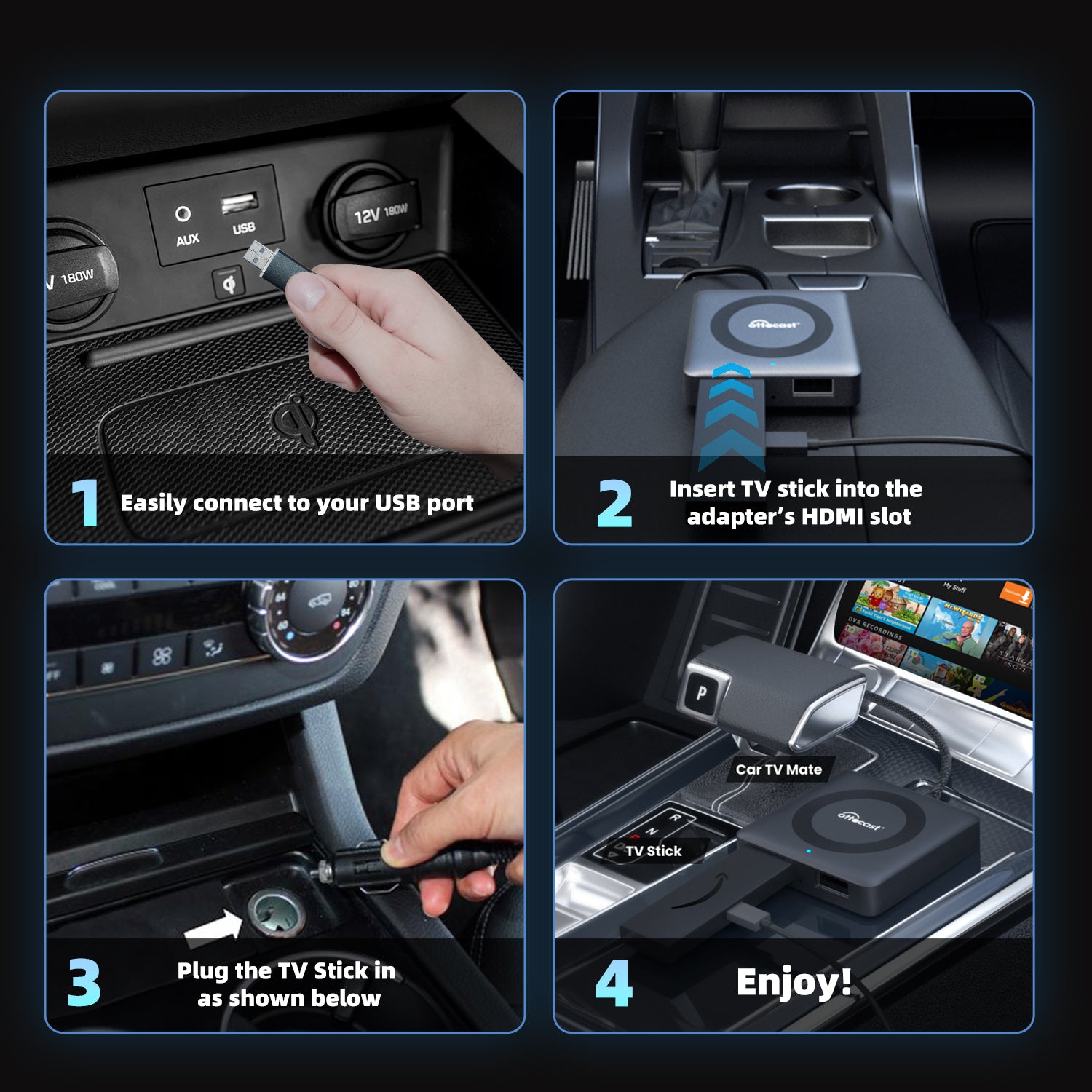 Car TV Mate Pro--Use a TV stick/HDMI to connect your phone and mirror any app